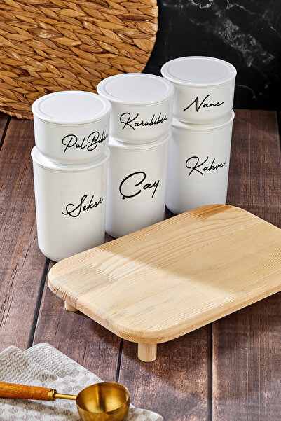 MODA OZY 3-Piece 900ml Vacuum Lid Acrylic (Plastic) Tea/Coffee/Sugar Container 3-Piece 400ml Salt/Pepper/Spice Container (with Stand)