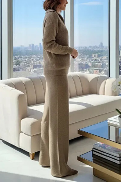 Muchmy Women 2 Piece Knitted Set Women Winter Sweater And Pants Outfit Wide Legs Women Co-ord Set