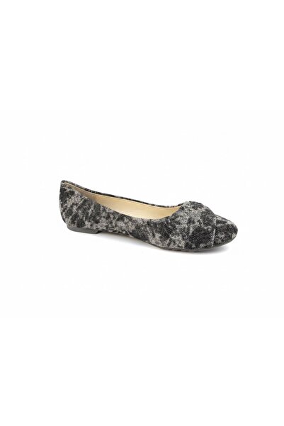 HABBIBI Grey-Black Animal Print Ballerinas with Glam Crystal Detail
