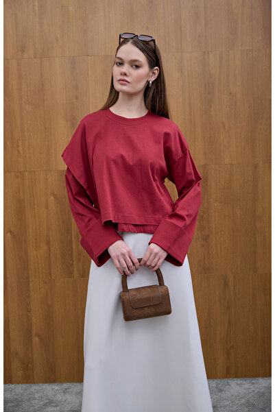 Birgül Bektaş Κόκκινη μπλούζα από ποπλίνα με αλλεργική προστασία