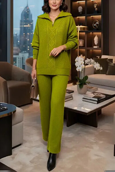 Muchmy Women 2 Piece Knitted Set Women Winter Sweater And Pants Outfit Wide Legs Women Co-ord Set