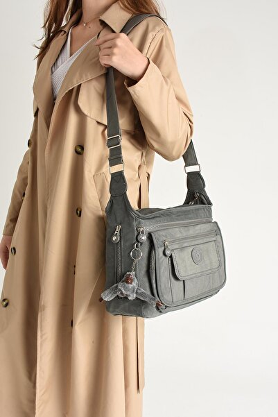 H&D COLLECTİON Ultra Light Waterproof Multi-Pocket Shoulder Bag Gray (Model: 571-5D)
