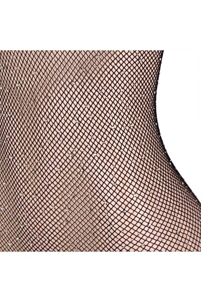 Lingerie and Fashion Style Long-sleeved body stocking embellished with zircon