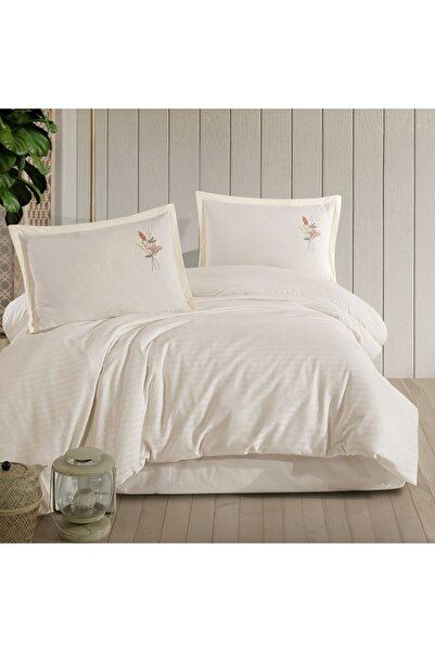 Aran Clasy طقم غطاء لحاف مطرز من نوع CLAS PANNA ECRU مكون من قطعتين