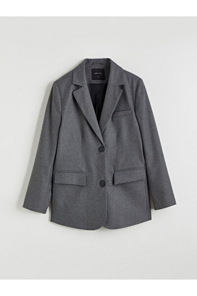 LC Waikiki Double-Breasted Collared Women's Cashmere Blazer Jacket