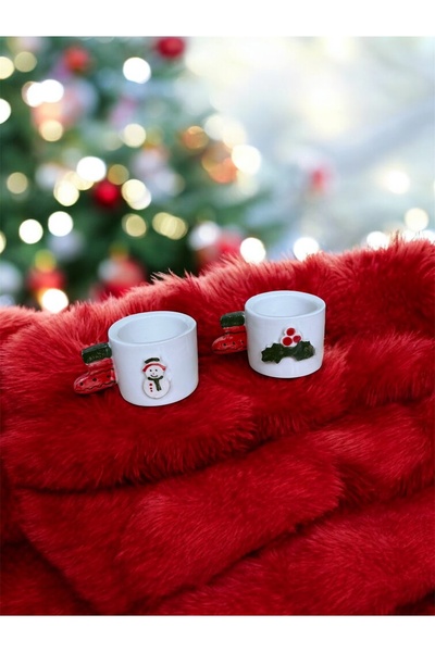 Home Yeniyıl temalı 2 adet mini espresso fincanı