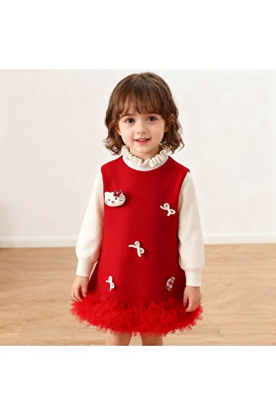 nannie Rochiță roșie Hello Kitty pentru fete - 5-6 ani