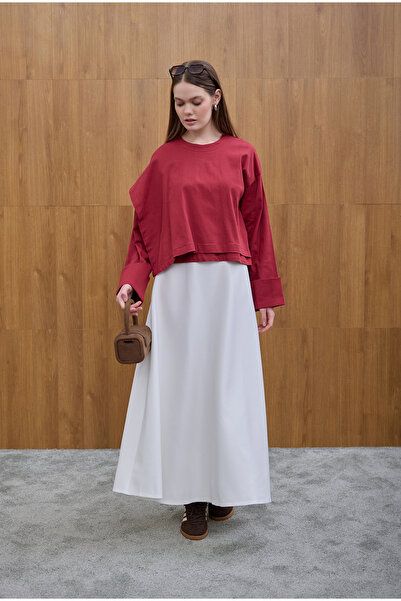 Birgül Bektaş Κόκκινη μπλούζα από ποπλίνα με αλλεργική προστασία