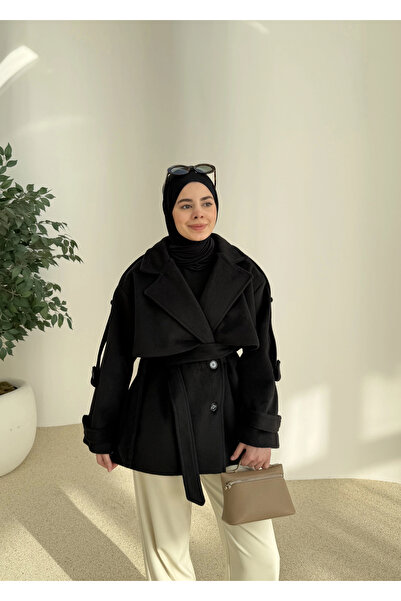 MODA AKSA PREMİUM KALİTE KABAN YÜN DOKULU koka siyah