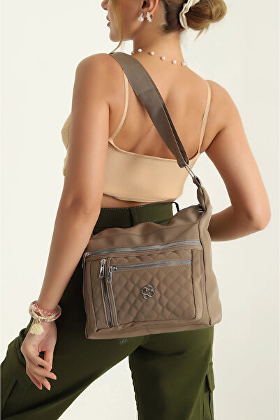 FHD BAGS Γυναικεία τσάντα ώμου με καπιτονέ πολλαπλών διαμερισμάτων καθημερινής χρήσης (σατέν αδιάβροχο ύφασμα)