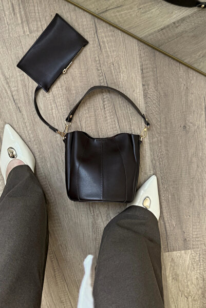 LEONAS Stitch Detailed Wallet Pouch Model Women's Hand and Shoulder Bag Didas St0045