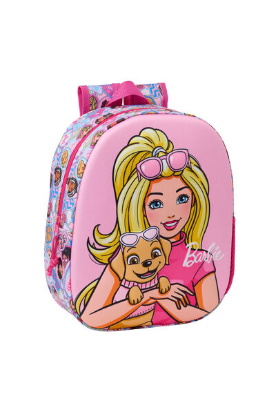 safta Barbie Kids Backpack Pink 27 x 33 x 10 cm 3D