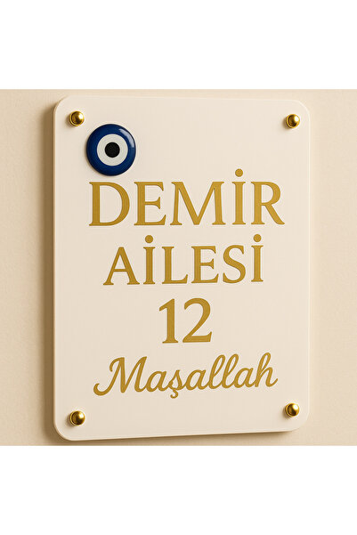 Outdoor One Kişiye Özel Pleksi Kapı İsimliği | Yazılı Pleksi Apartman & Site Tabelası 20 cm