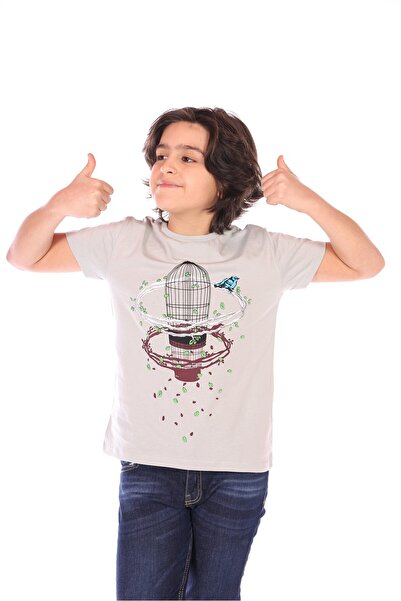 Toontoy تي شيرت للأولاد مطبوع بياقة دائرية وأكمام قصيرة