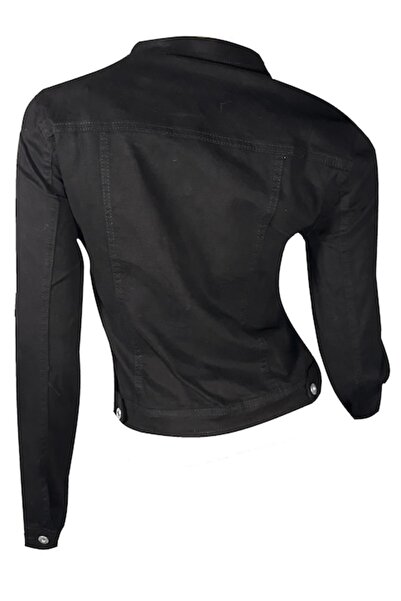 L-line fashion - Denim jacket for women, black, L