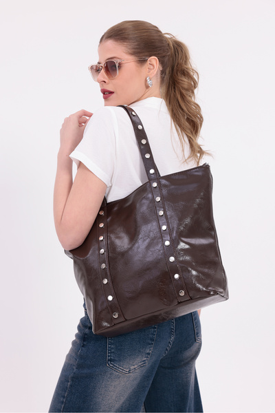CELESTIAL COLLECTION Geantă elegantă Briella Bitter Brown din piele artificia...