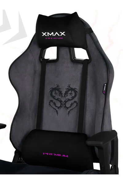 XMAX / Rio Balerion Koyu Gri Kadife Terletmez Kumaş Gaming Oyuncu Koltuğu / 120 Kg Taşır