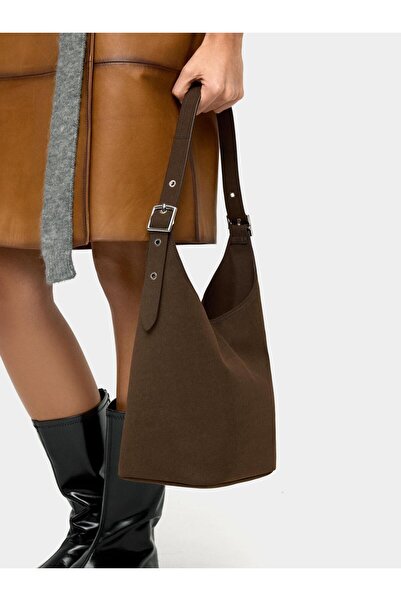 PARFOIS Deri Efektli Omuz Çantası