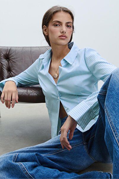 Stradivarius Basic striped fitted shirt