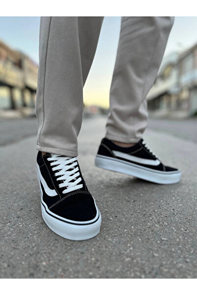 Shauan Kb-V1 Kuback Black and White Detailed Casual Men's Shoes