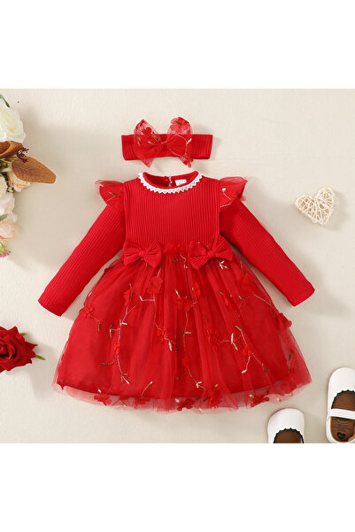 nannie Rochie roșie pentru fete Renata - 3-6 luni