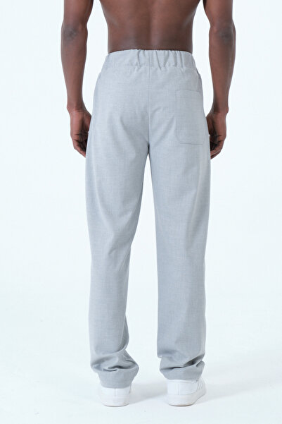 RELAXL Up to 10XL False Button Wide Leg piped Baggy Gray Pants