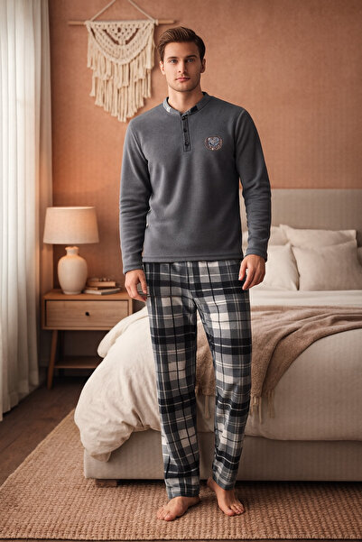 Sude Men's Fleece Pajama Set