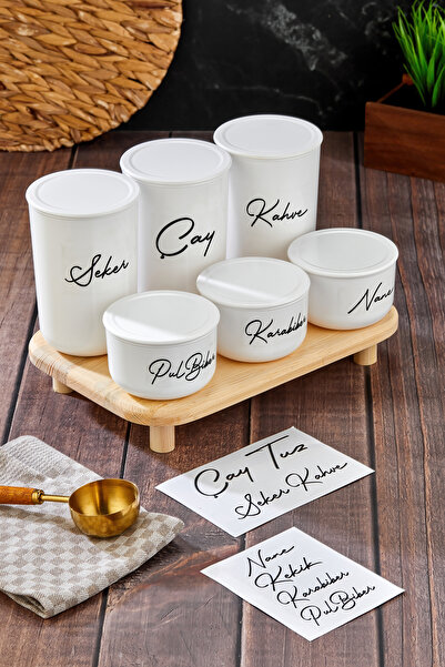 MODA OZY 3-Piece 900ml Vacuum Lid Acrylic (Plastic) Tea/Coffee/Sugar Container 3-Piece 400ml Salt/Pepper/Spice Container (with Stand)