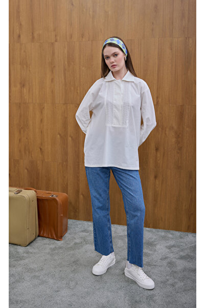 Birgül Bektaş Πουκάμισο με ραβδώσεις εκρού