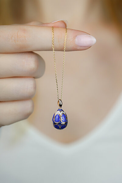 Coy Diamond Yumurta Kolye, Altın Kolye, 14 Ayar Altın Kolye, Pırlantalı Kolye...