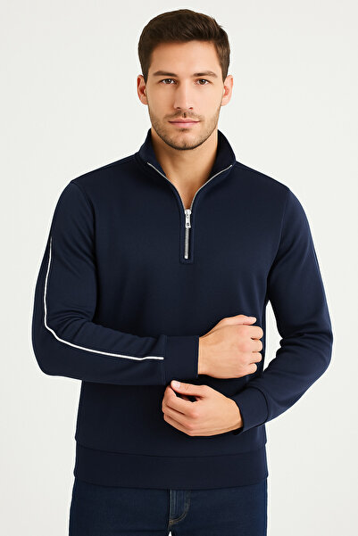 WE AND ME Βασικό φούτερ με μισό φερμουάρ ψηλός λαιμός