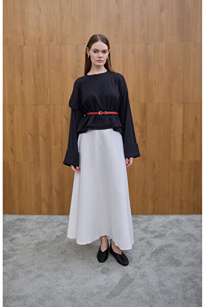 Birgül Bektaş Μαύρη μπλούζα από ποπλίνα Allerli