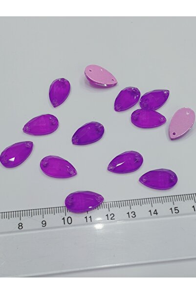 CRYSTALSHOP Кристална камъче - Неон 10*18 мм Капка Лилаво (50 БРОЯ)