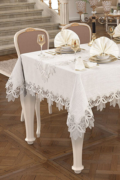 bursa çeyiz Tablecloth Set for 12 People, Table Set for 12 People 26 Pieces 160X220Cm