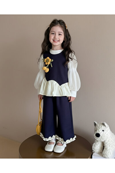 nannie Elegant Navy Blue Outfit for Girls Otilia - 3-4 years