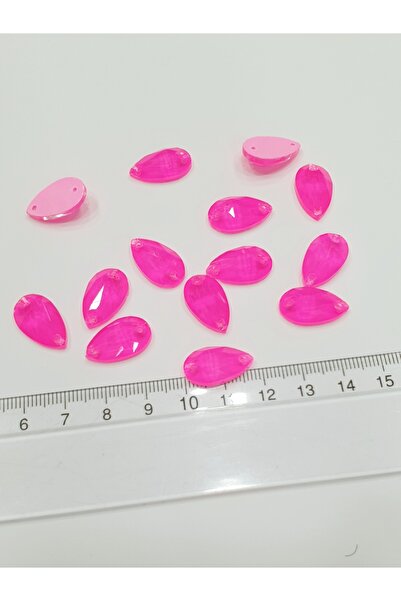 CRYSTALSHOP حجر كريستال - نيون 10*18 ملم قطرة فوشيا (50 قطعة)