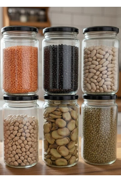 junibeliw 6 empty glass 500cc cilinder canning jars for tomato sauce legumes with metal lid 6x500