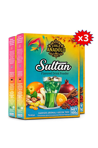 Anadolu Turkish Sultan Fruit Mix Instant Tea 100 Gr x 3 pieces