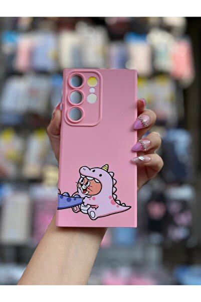 CaseKİdükkan جراب هاتف سامسونج جالاكسي S24 ألترا متوافق مع الكاميرا، مبطن بالمخمل من الداخل، بنمط منتفخ