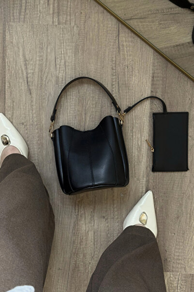 LEONAS Stitch Detailed Wallet Pouch Model Women's Hand and Shoulder Bag Didas St0045