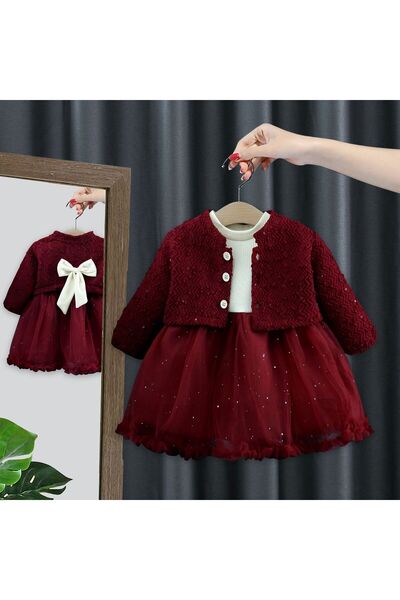 nannie Rochiță cu jachetă Iustina Cherry pentru fetițe - 9-12 luni