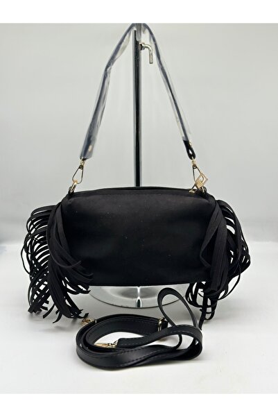 LOTUS AYAKKABI & ÇANTA Püsküllü Mini Süet Omuz Çantası