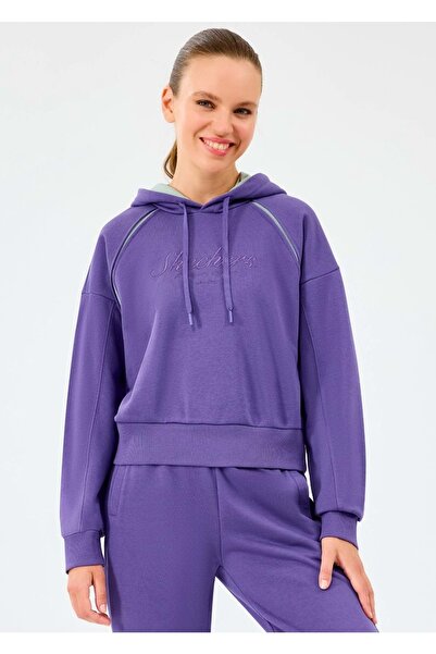 SKECHERS W Hoodie Sweatshirt S2520228 Women Hooded Sweatshirt Purple