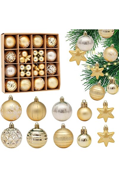 Generic Christmas Baubles, 42 Pcs Christmas Tree Balls Ornaments, Christmas Decorative Hanging Baubles for H