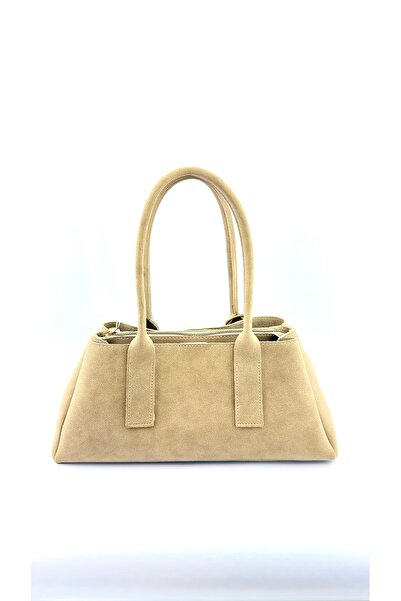 SİNİSA BAG Women's Cherry Charm Detailed Suede Hand and Shoulder Bag