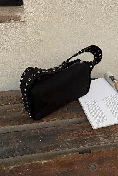 LEONAS Γυναικεία τσάντα χειρός και ώμου με λεπτομέρεια με καρφιά Lisbon ST0037