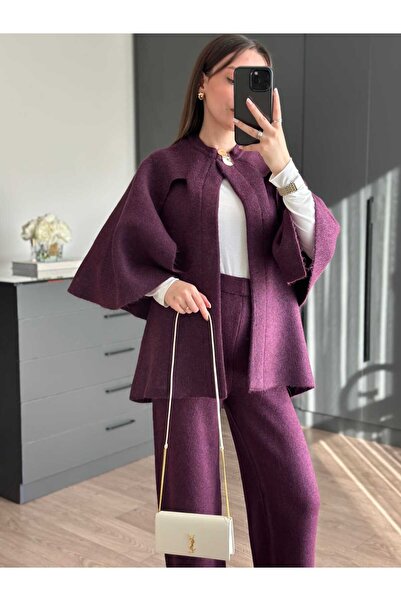 Tugen Co معطف تريكو معدني مزين بأزرار معدنية