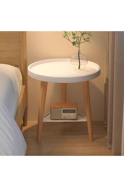 MOSTAFA Modern round table with wooden legs