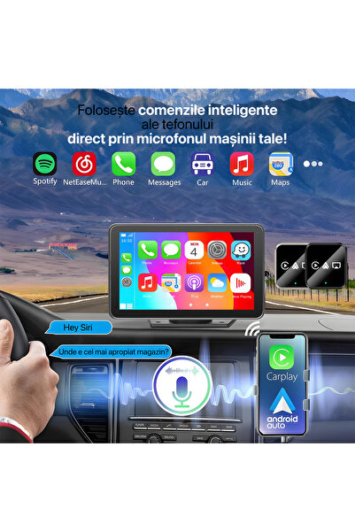 Niru Adaptor Auto Wireless 3-in-1 AirDrive X iOS – CarPlay, Android Auto fara fir + Netflix/YouTube