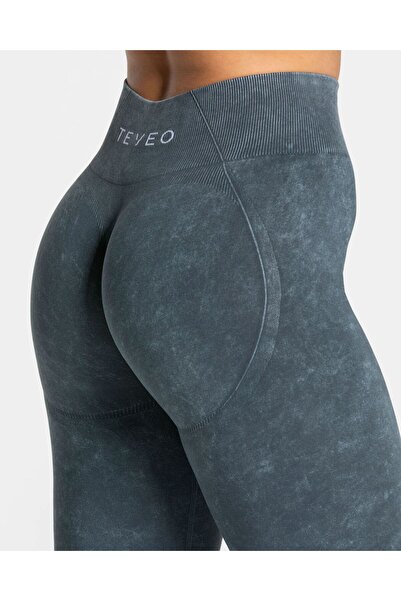 TEVEO Leggings cu șnur din seria specială efect modelator Acid Wash